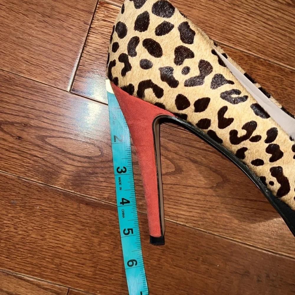 Zara calf hair leopard print Red Heel platform pumps Sz 41 - Picture 14 of 16